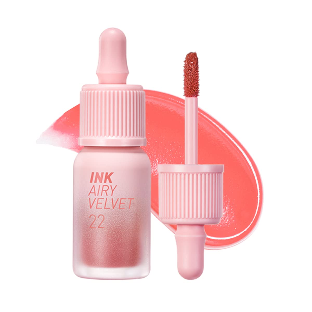 Peripera Ink Airy Velvet Lip Tint, Liquid Lip (0.14 fl oz, 021 FLUFFY PEACH)
