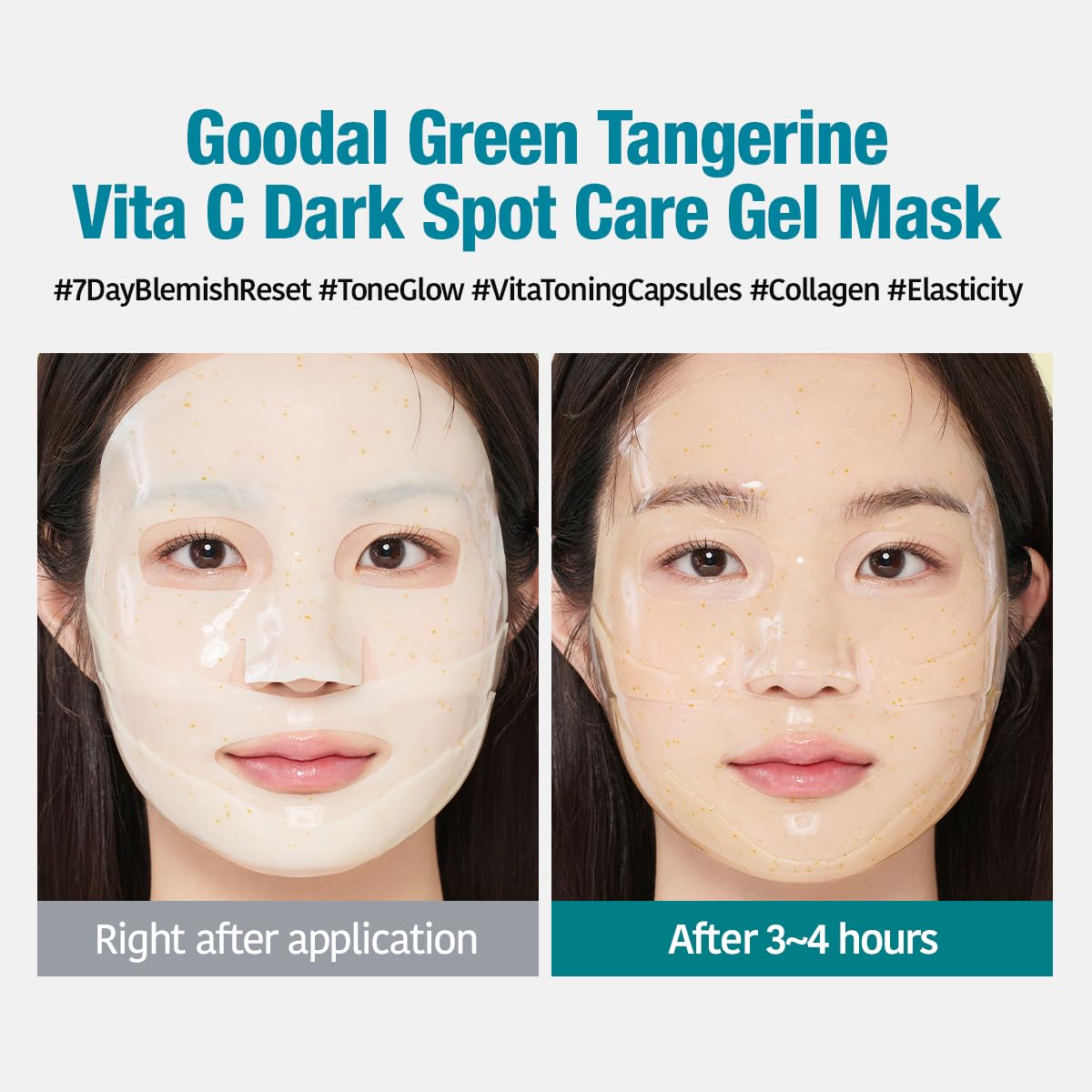 GOODAL Green Tangerine Vita C Collagen Gel Mask, Deep Moisturizing, Glowy Skin, Overnight Facial Mask, Travel Essential, Korean Skin Care [5EA]